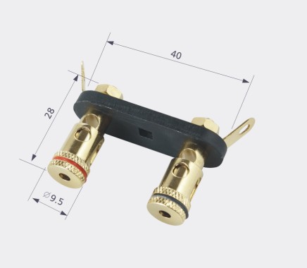 Gold-plated audio speaker Binding post