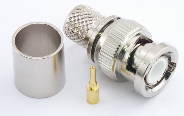 BNC male crimp plug for cable RG8, RG213,RG214