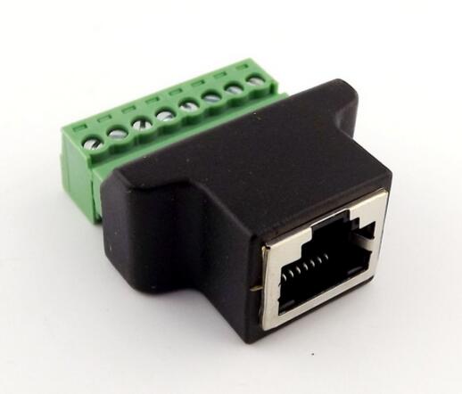 Ethernet RJ45 Female To Screw Terminal 8 Pin CCTV