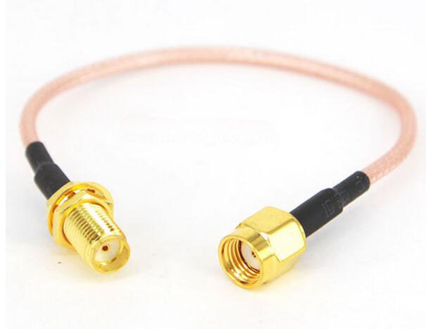 RP SMA male to SMA female bulkhead connector