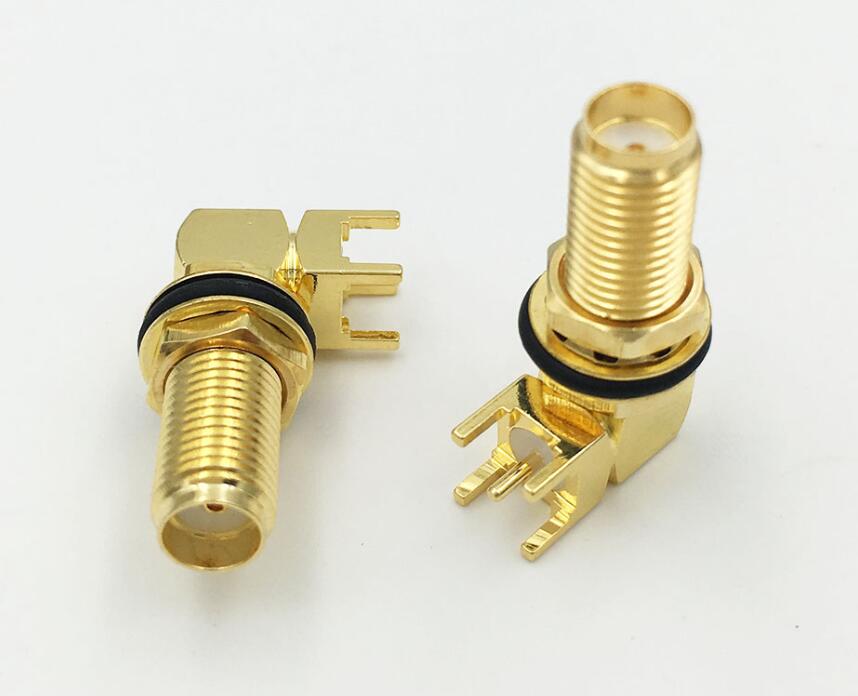 Gold Copper Long SMA Adapter PCB Mount SMA Female